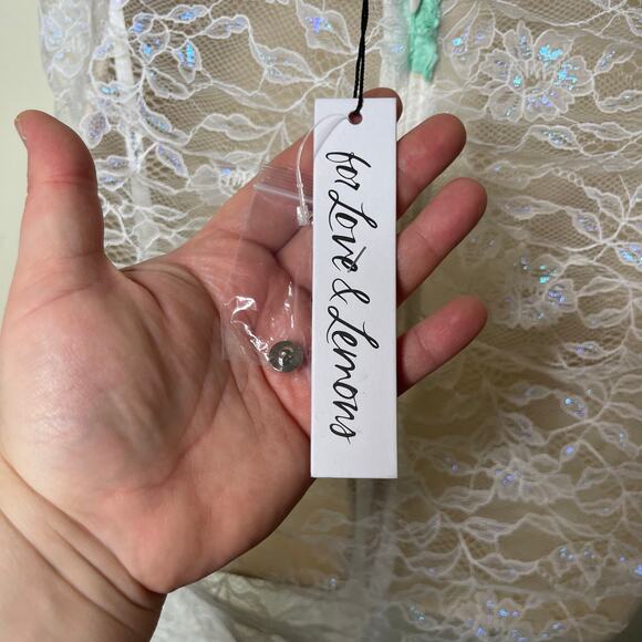 For Love and Lemons white floral lace maxi dress sz XS - Picture 4 of 14